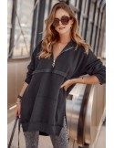 Insulated tunic with hood, black FI678 - Online store - Boutique